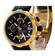 ساعت مچی ویولت زنانه کرنوگراف گرد چرمی طلایی صفحه مشکی مدل 0414/2L ساعت مچی زنانه صفحه گرد