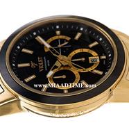 ساعت مچی ویولت مردانه کرنوگراف گرد فلزی طلایی مشکی صفحه مشکی مدل 0412/2G ساعت مچی مردانه استیل طلایی