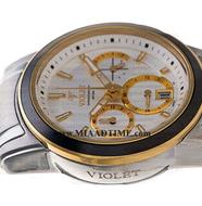 ساعت مچی ویولت زنانه کرنوگراف گرد فلزی دو رنگ صفحه سفید مدل 0412/2G خرید اینترنتی ساعت مچی استیل زنانه