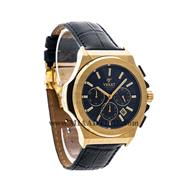 ساعت مچی ویولت مردانه کرنوگراف گرد بند چرم طلایی صفحه سرمه ای مدل 0452/2G خرید اینترنتی ساعت مچی مردانه ویولت