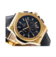 ساعت مچی ویولت مردانه کرنوگراف گرد بند چرم طلایی صفحه سرمه ای مدل 0452/2G قیمت ساعت مچی مردانه مارک ویولت