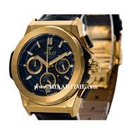 ساعت مچی ویولت زنانه کرنوگراف بند چرم طلایی صفحه سرمه ای مدل 0451/2L ساعت مچی زنانه ویولت اصل