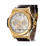 ساعت مچی ویولت مردانه کرنوگراف گرد بند چرم طلایی صفحه سفید مدل 0451/2G خرید اینترنتی ساعت مچی مردانه ویولت