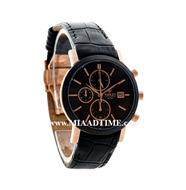 ساعت مچی ویولت زنانه کرنوگراف بند چرم رزگلد مشکی صفحه مشکی مدل 0465/2L ساعت مچی زنانه ویولت اصل