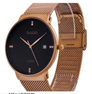 ساعت مچی رادو مردانه صفحه مشکی رزگلد بند حصیری کد 16361