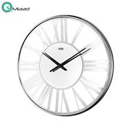 ساعت دیواری فلزی لوتوس، ساعت دیواری مدرن سایز 80 ساخته شده از آینه و فلز، ساعت دیواری دکوری جذاب با موتور آرامگرد | مدل 18028 سیلور مشخصات ساعت دیواری