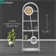 ویترین ساعت دار چوبی لوتوس مدل 999 سفید ساعت ایستاده جدید
