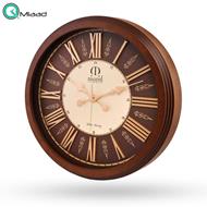 ساعت دیواری چوبی مارال، ساعت دیواری طرح قدیمی سایز 60، ساعت دیواری با ترکیب رنگی جذاب اعداد رومی و عقربه های طلایی، مدل 603 ساعت دیواری لوکس