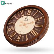 ساعت دیواری چوبی مارال، ساعت دیواری طرح قدیمی سایز 60، ساعت دیواری با ترکیب رنگی جذاب اعداد رومی و عقربه های طلایی، مدل 603 خرید ساعت دیواری شیک