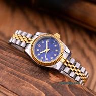 ساعت مچی زنانه رولکس Date Just دو رنگ صفحه سرمه ای مدل 01 ROLEX