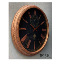 ساعت دیواری چوبی ورتیچ مدل 1895، ساعت دیواری با چوب طبیعی سایز 60 با موتور آرامگرد تایوانی، دارای موتور ثانیه شمار مستقل، اعداد یونانی برجسته، رنگ قهوه ای مدل ساعت دیواری