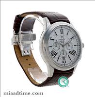 ساعت مچی ویولت، مردانه کرنوگراف، گرد چرمی، استیل صفحه سفید | کد 0401G Violet