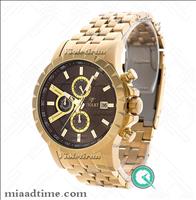 ساعت ویولت Violet مردانه کرنوگراف گرد فلزی طلایی صفحه قهوه ای کد 0404/2G ساعت مچی مردانه