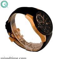 ساعت مچی زیتلوس مردانه کرنوگراف گرد چرمی رزگلد مشکی صفحه مشکی مدل 2025 ساعت مچی مردانه بند چرمی