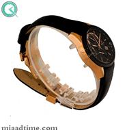 ساعت مچی زیتلوس زنانه کرنوگراف گرد چرمی رزگلد مشکی صفحه مشکی مدل 2025 ساعت مچی زنانه بند چرمی