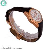 ساعت مچی زیتلوس زنانه کرنوگراف گرد چرمی رزگلد صفحه سفید مدل 2024PRW ساعت مچی زنانه بند چرمی