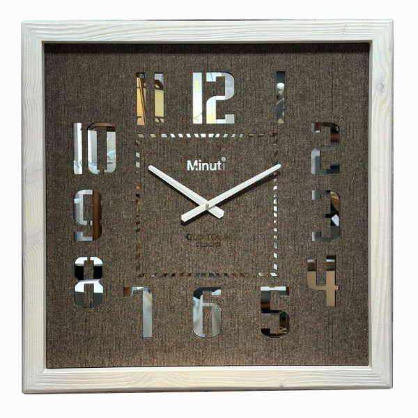  ساعت دیواری مینوتی کد 183/2، ساعت دیواری مربع صفحه پارچه (بدون شیشه) سایز 73 و موتور آرامگرد، ساعت دیواری با صفحه خاص و زیبا