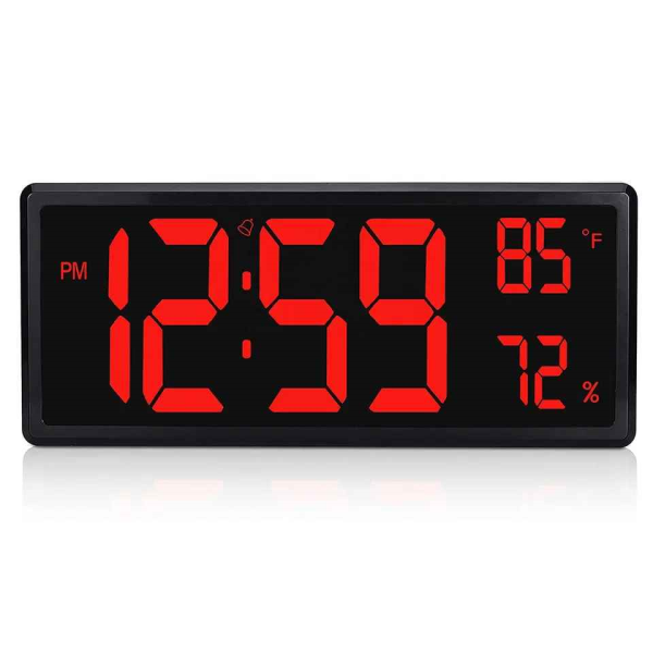 ساعت رومیزی و دیواری دیجیتال، ساعت دیجیتال بزرگ رومیزی با قابلیت نصب بر روی دیوار، قابلیت تنظیم نور در 4 حالت و اتوماتیک، مدل 3808L