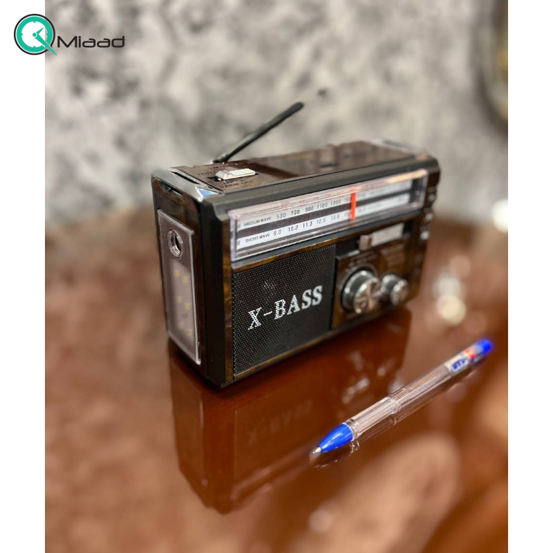 رادیو کلاسیک شارژی کوچک چراغ قوه دار مدل 381، رادیو طرح قدیمی سایز کوچک با قابلیت های بلوتوث / رادیو و چراغ قوه  والتر