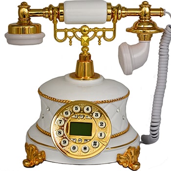 تلفن رومیزی سلطنتی والتر سفید طلایی مدل 623A
