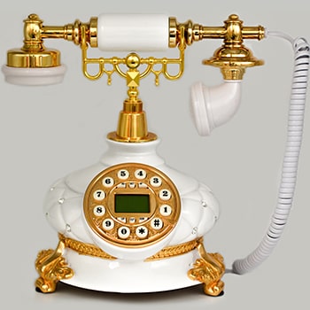 تلفن رومیزی سلطنتی والتر سفید طلایی مدل 8336A