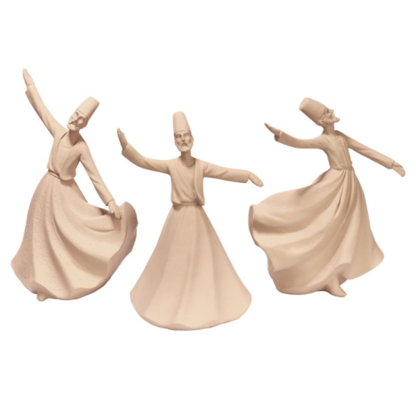 مجسمه رقص سما 3 تایی، مجسمه دکوری، زیبا کننده هر میز و هر سطحی، هدیه ای مناسب برای خانم ها، رنگ نسکافه ای، کد MO16178 