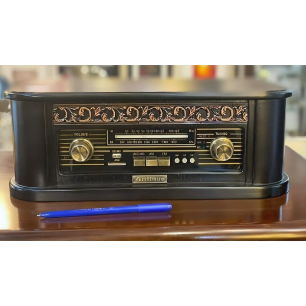 رادیو کلاسیک چوبی آنتیک مدل 091، رادیو طرح قدیمی چوبی با قابلیت های بلوتوث-رادیو و سایر قابلیت های متنوع و عالی