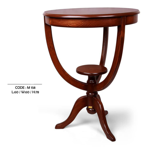 میز تلفن چوبی مدل 158، میز تلفن پایه دار بسیار شیک و چوبی، فضایی برای نگه درای وسایل تزیینی در پایین و بالای میز