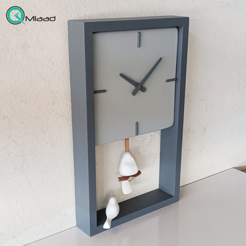 ساعت دیواری چوبی دست ساز کد 148، ساعت دیواری پاندولی سایز 50×30 سانت، ساعت دیواری مینیمال ساعت دیواری