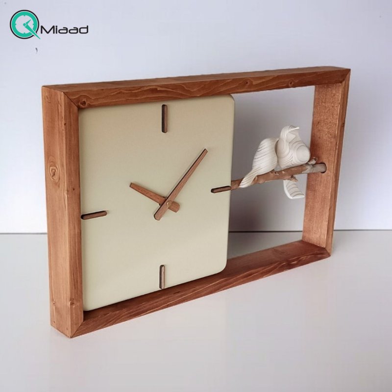 ساعت دیواری چوبی دست ساز مدل 161، ساعت دیواری پاندولی سایز 50×30 سانت، ساعت دیواری فانتزی ساعت دیواری