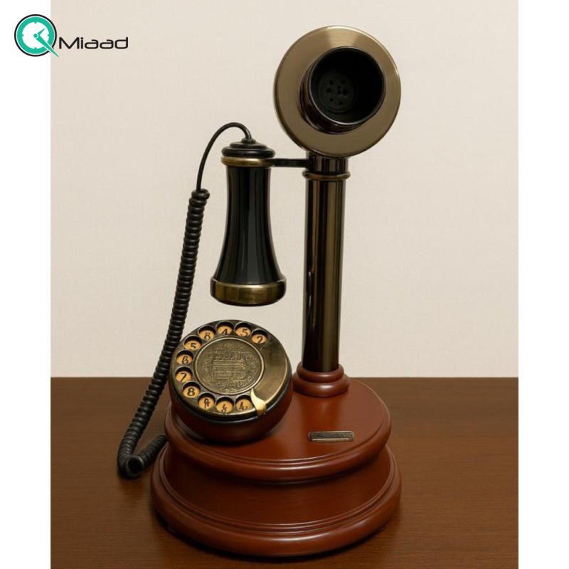تلفن کلاسیک و دکوراتیو آرتمیس مدل 1034، بازگشتی به شکوه گذشته | ترکیبی زیبا از چوب و فلز برای دکوراسیونهای اصیل