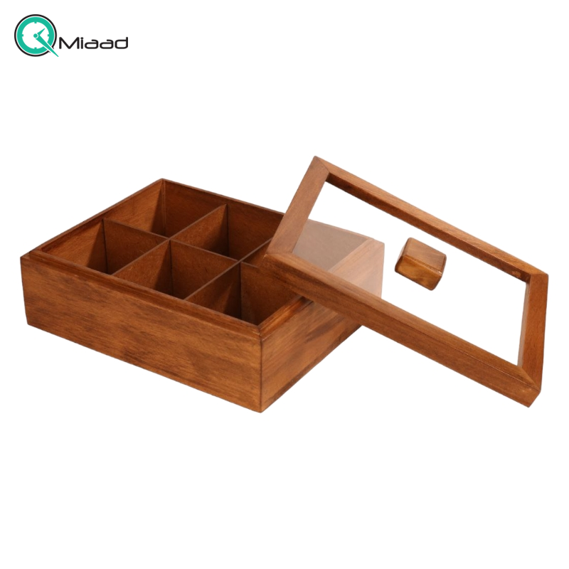 تی باکس مدل BX03041، تی باکس چوبی برای نگه داری کیسه های چای یا تی بگ صنایع چوبی