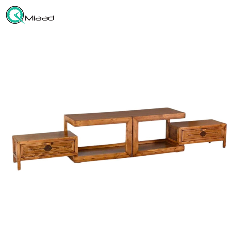 میز تلویزیون عباسی مدل MI04012، میز TV و ال سی دی تمام چوب پایه دار، متریال مقاوم چوب و طراحی کلاسیک با طرح طبیعی چوب  میز ال سی دی