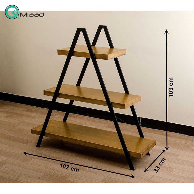 طبقه چاتمه میکس باریک متوسط MXTB29012، طبقه چوبی برای نگهداری وسایل مختلف، طراحی شده به صورت سه طبقه، مناسب هر فضایی  کتابخانه برند آسوریک