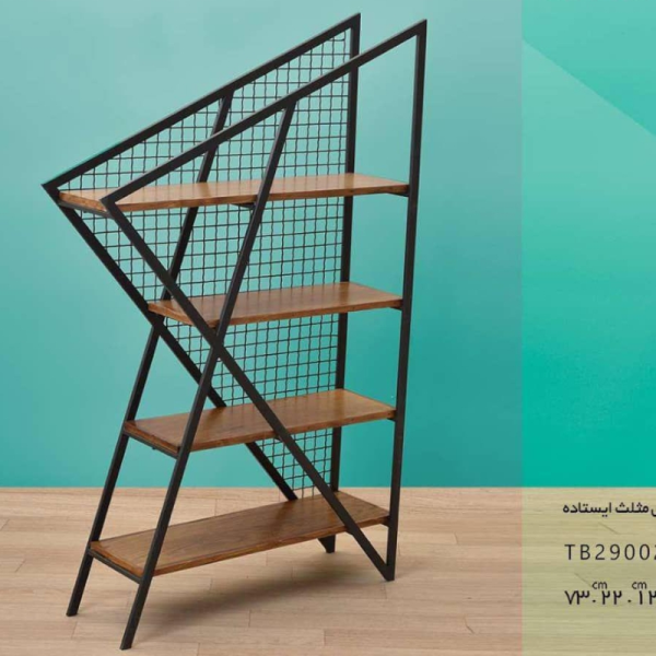 طبقه میکس مثلث ایستاده TB29002، طبقه چوبی برای نگهداری وسایل مختلف، طراحی شده به صورت چهار طبقه، مناسب هر فضایی