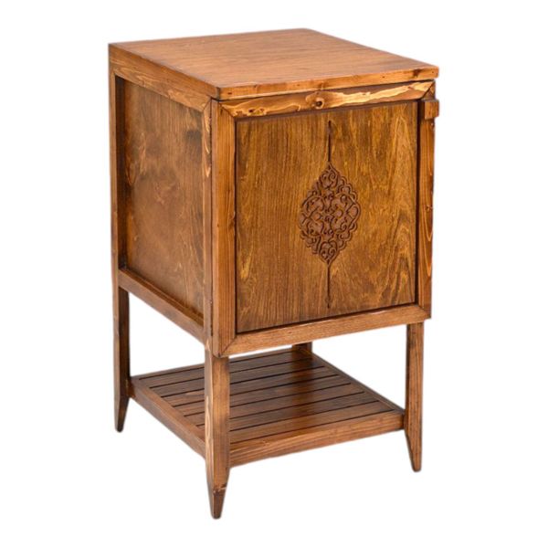 کمدچه پایه دار متوسط عباسی مدل VT04009، کمدچه چوبی برای نگهداری اقلام مختلف و وسایل مورد نیاز، طراحی شده با متریال تمام چوب