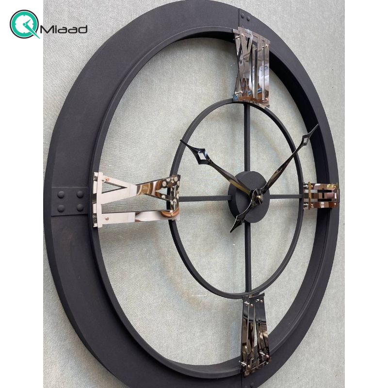 ساعت دیواری مدل 3900، ساعت دیواری با متریال استیل اعداد رومی برجسته، سایز 85