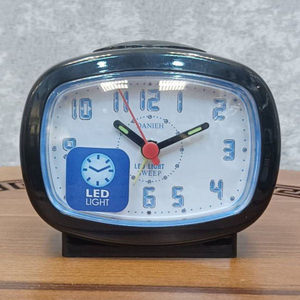 ساعت رومیزی دانیه مدل 540، ساعت رومیزی فانتزی زنگ‌دار آرامگرد، ساعت رومیزی مناسب اتاق خواب و اتاق کار، دارای چراغ برای مشاهده ساعت در تاریکی مطلق، رنگ مشکی