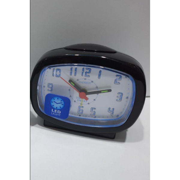 ساعت رومیزی دانیه مدل 540، ساعت رومیزی فانتزی زنگ‌دار آرامگرد، ساعت رومیزی مناسب اتاق خواب و اتاق کار، دارای چراغ برای مشاهده ساعت در تاریکی مطلق، رنگ مشکی