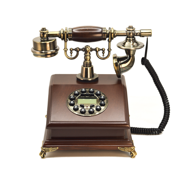 تلفن رومیزی چوبی والتر، تلفن رومیزی کلاسیک با شماره گیر دکمه‌ ای | تلفن رومیزی خاص و سنتی، بدنه چوبی مدل T305