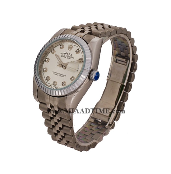 ساعت مچی رولکس مردانه، دیت جاست استیل، صفحه سفید | کد 16233G مردانه