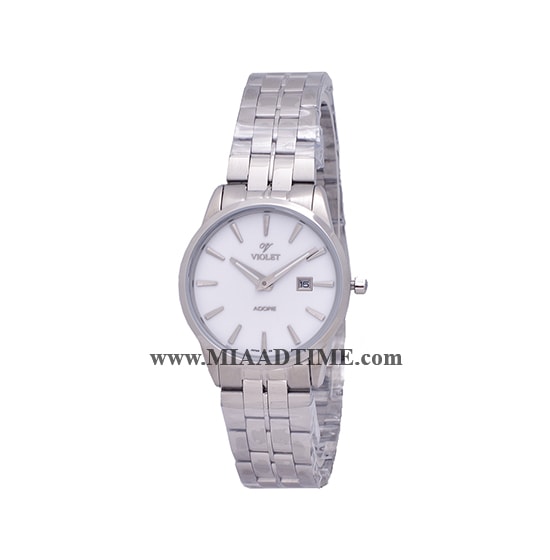 ساعت مچی ویولت زنانه کلاسیک گرد فلزی استیل صفحه سفید مدل 0421L خرید اینترنتی ساعت ویولت اصل