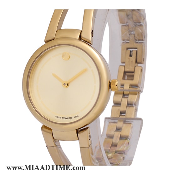 ساعت مچی زنانه موادو گرد فلزی طلایی صفحه روشن کد 16416 فروش ساعت مچی موادو