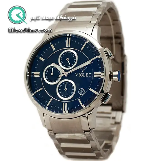 ساعت مچی ویولت مردانه کرنوگراف گرد فلزی سیلور صفحه سرمه ای مدل 0322G قیمت ساعت مچی ویولت ژاپن