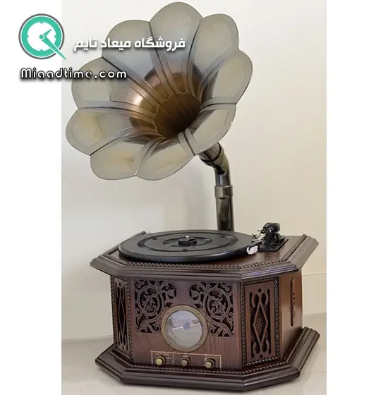 گرامافون رومیزی والتر رنگ قهوه ای مدل 075R گرامافون