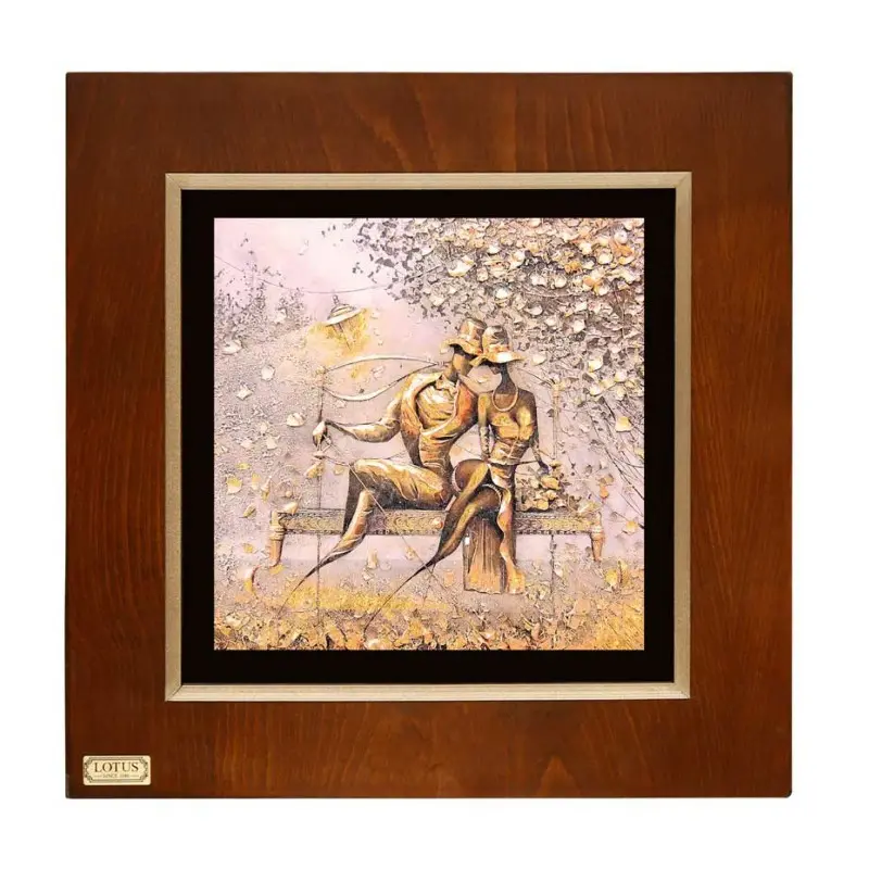 تابلو چوبی ورق طلای لوتوس مدل FWSGB-J تابلوچوبی