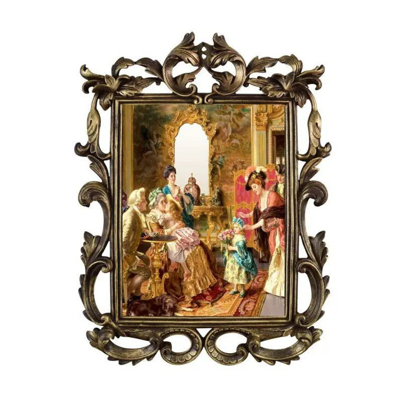 تابلو آینه ای پلی رزین لوتوس مدل GRANDMOTHERS BIRTHDAY کد PH-70017-A3 تابلو