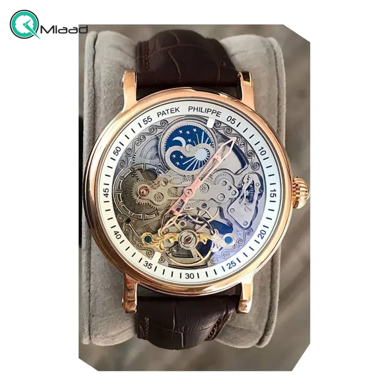 ساعت مچی مردانه پتک فیلیپ, ساعت مردانه موتور باز، ساعت مچی دو زمانه با نمایش شب و روز، مدل 5307 ساعت مچی لوکس