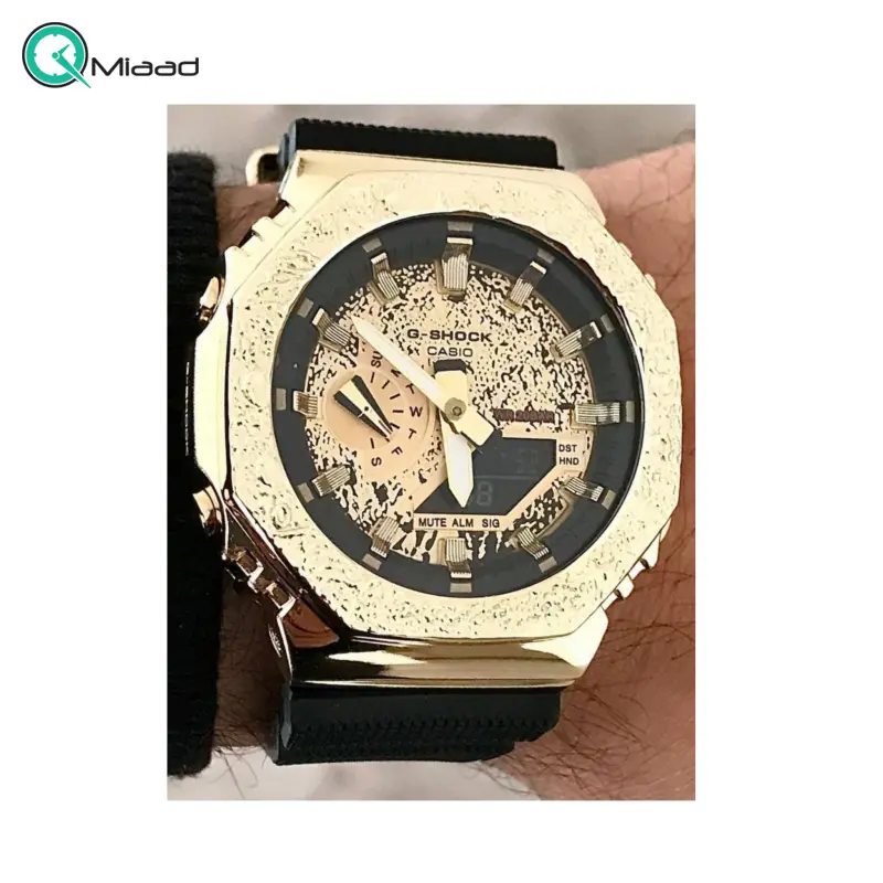 ساعت مچی مردانه جی شاک, ساعت اسپرت و شیک با قیمت مناسب از جنس رزین سایز 41 میل با رنگ ثابت دارای کرنومتر، نور پسزمینه و آلارم | کد 2101 ساعت مچی اسپرت