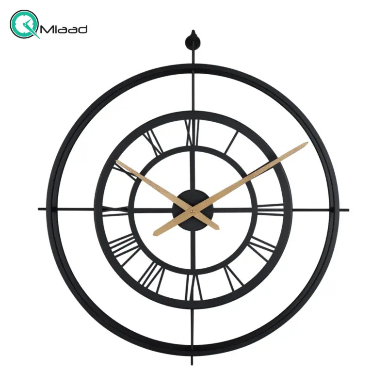 ساعت دیواری فلزی لوتوس، ساعت دیواری مینیمال سایز 60، ساده دیواری ساده و شکیل رنگ مشکی استاتیک مدل 18022 ساعت دیواری